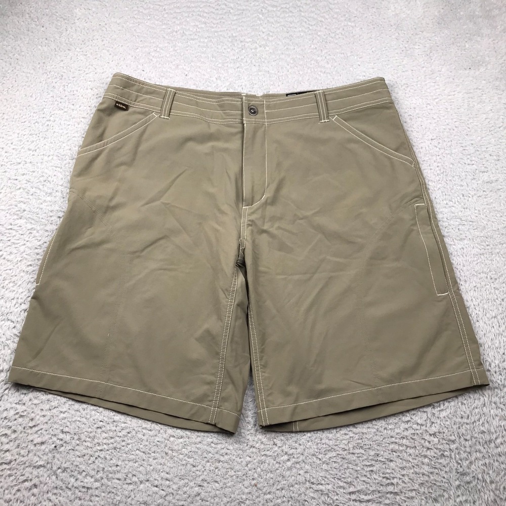 KUHL Renegade Shorts Mens 40 Khaki 10" Performance Cargo Hiking Climbing